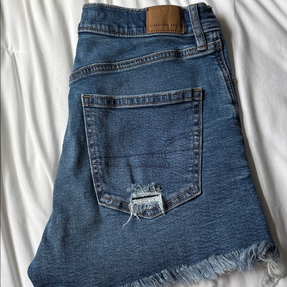 American Eagle Outfitters Dark Wash Denim Highest Rise Shorts Size 8